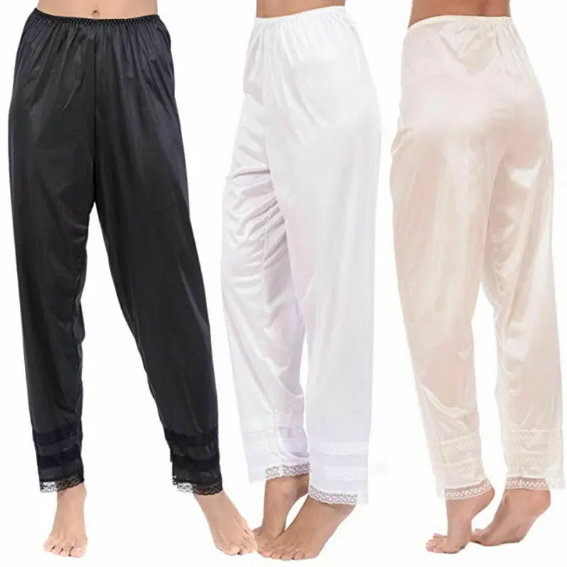 3 Colors Women‘s Soft Slip Liner Pajamas Sleepwear Night Bottoms Lounge Pants Plus Size M-2XL