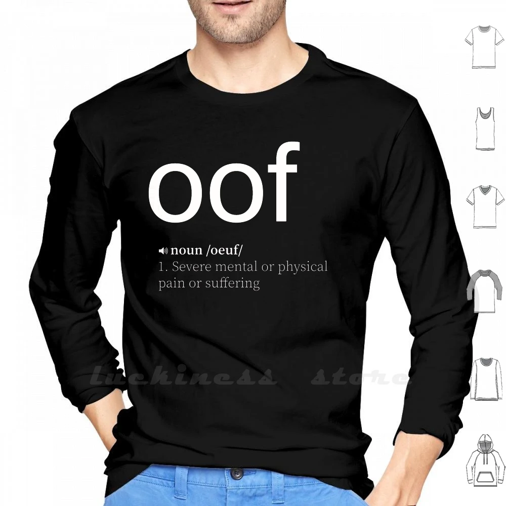 Oof Long Sleeve T Shirt Oof Death Anguish Internet Meme Gaming Games Twitch Humor Funny Kids Definition T Shirts Aliexpress