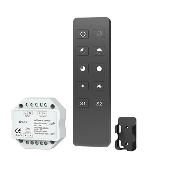 

LED Dimmer Switch Triac AC100-240V 2.4G Wireless RF Remote Dimmable Push Switch Smart Wifi Dimmer for LED Bulb Light Lamp