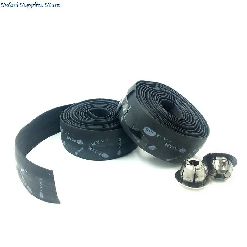 Road Bike Bar Tape Toughness Vibration Damping Anti-Vibration Bent Handlebar Bar Tape Handle belt Wrap+2 Plugs