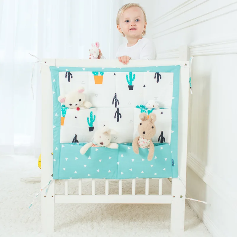  Muslin Tree Bed Hanging Storage Bag Baby Cot Bed Brand Baby Cotton Crib Organizer 60*50cm Toy Diape