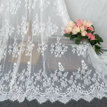 

3meter ultra soft mesh yarn retro widened eyelash lace fabric wedding veil skirt lace material accessories