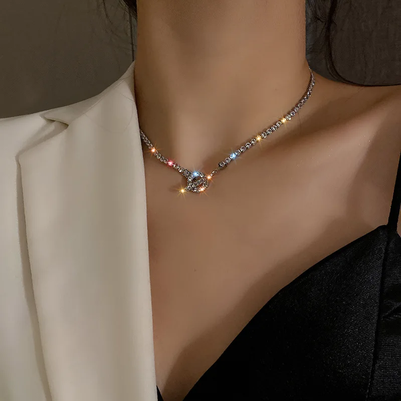 Fashion Luxury Necklaces For Women Simple Bling Clavicle Chain Vintage Dainty Wedding Beach Personality Jewelry Accessories