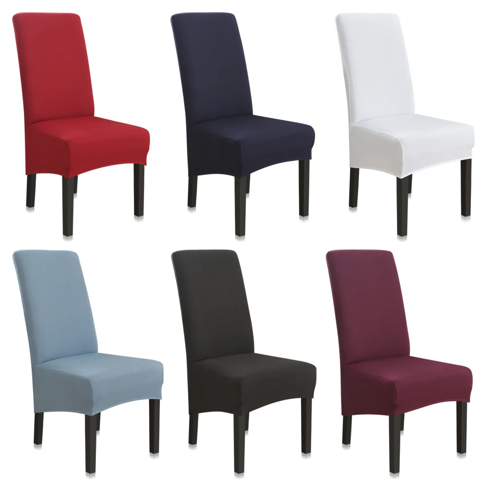 1/2Pcs Solid Stretch Chair Cover Seat Removable Slipcovers Big Elastic for Weddings Kitchen Office Dining Room | Дом и сад