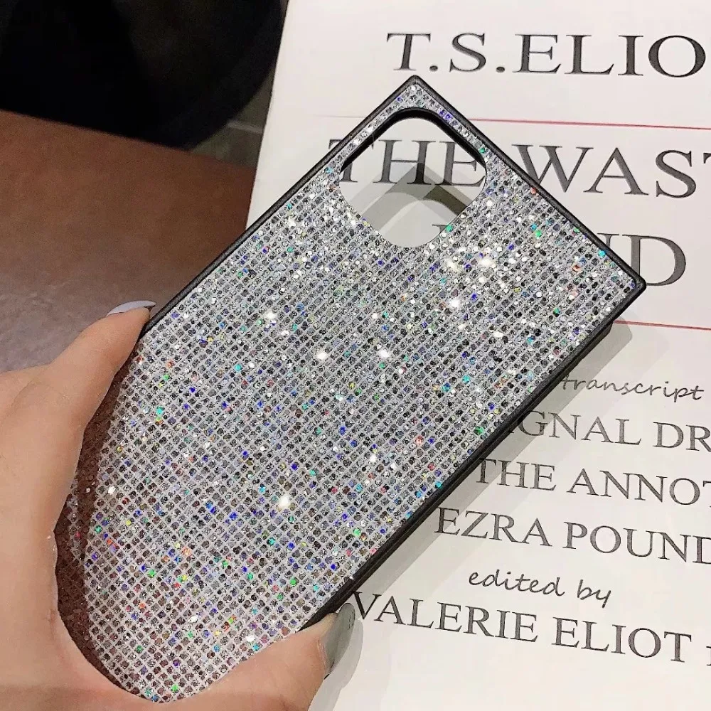 Роскошный модный дизайн квадратной коробки, блестящий чехол для iPhone 11 Pro Max XS Max XR X 8 7 Plus