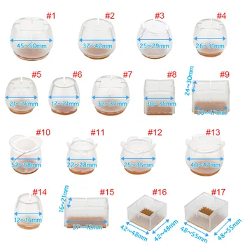 

12PCS Chair Legs Caps Covers Floor Protectors Assorted Round Square Rectangle Silicone Furniture Table Feet
