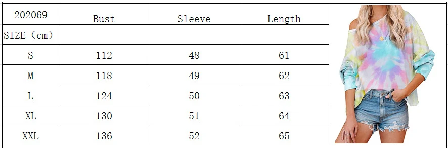 Tie Dye Print Woman T-shirts Long Sleeve Plus Size T Shirt O-neck Gradient Color Tee Shirt Trendy Sexy Women Streetwear