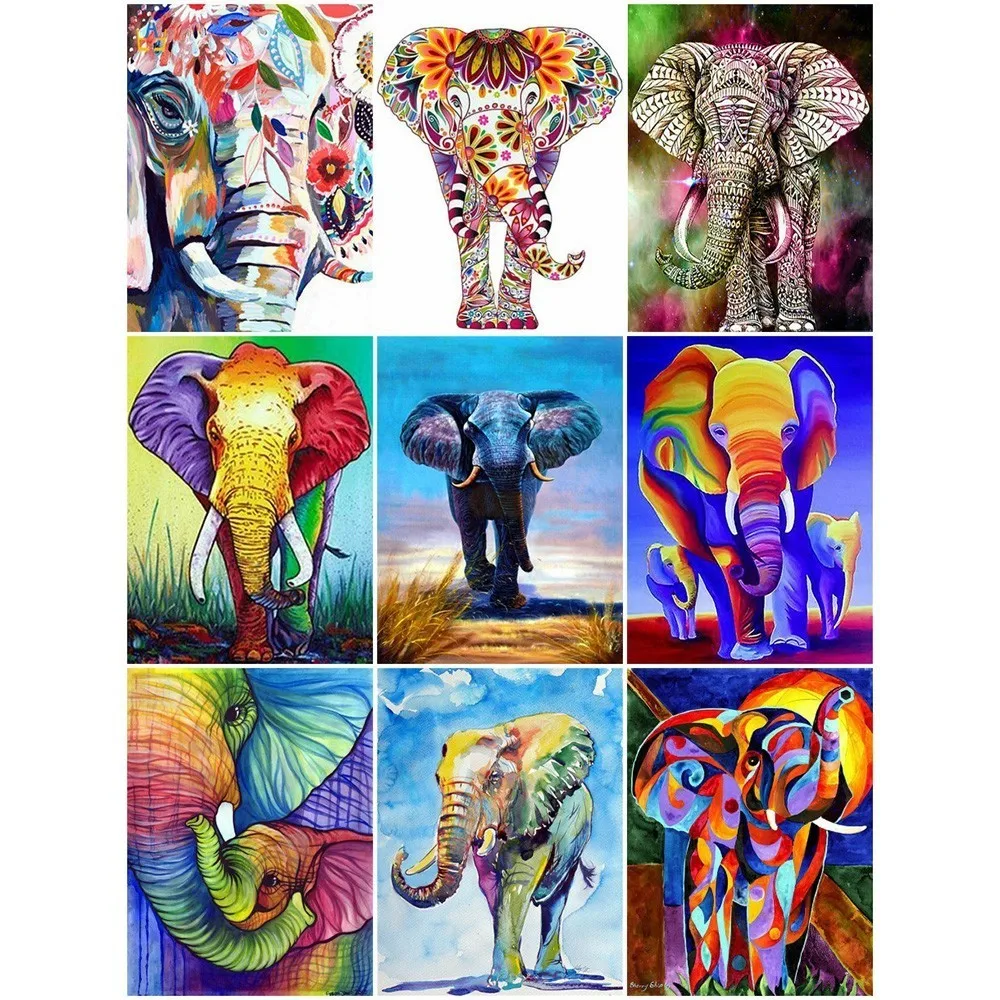 EverShine Diamond Embroidery Elephant 5D Painting Full Square/round Drill Animals Picture Of Rhinestones Home Decoration | Дом и сад