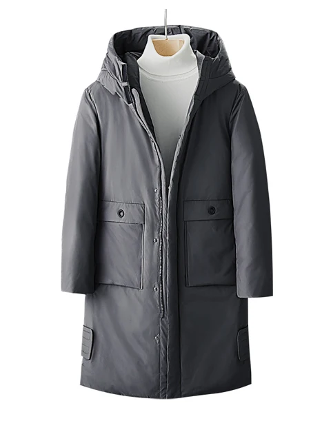 H. S. Bonnie, новая мода, мужской зимний теплый пуховик, мужская куртка, парка, Мужская черная одежда, jaqueta masculino chaqueta hombre - Цвет: Серый