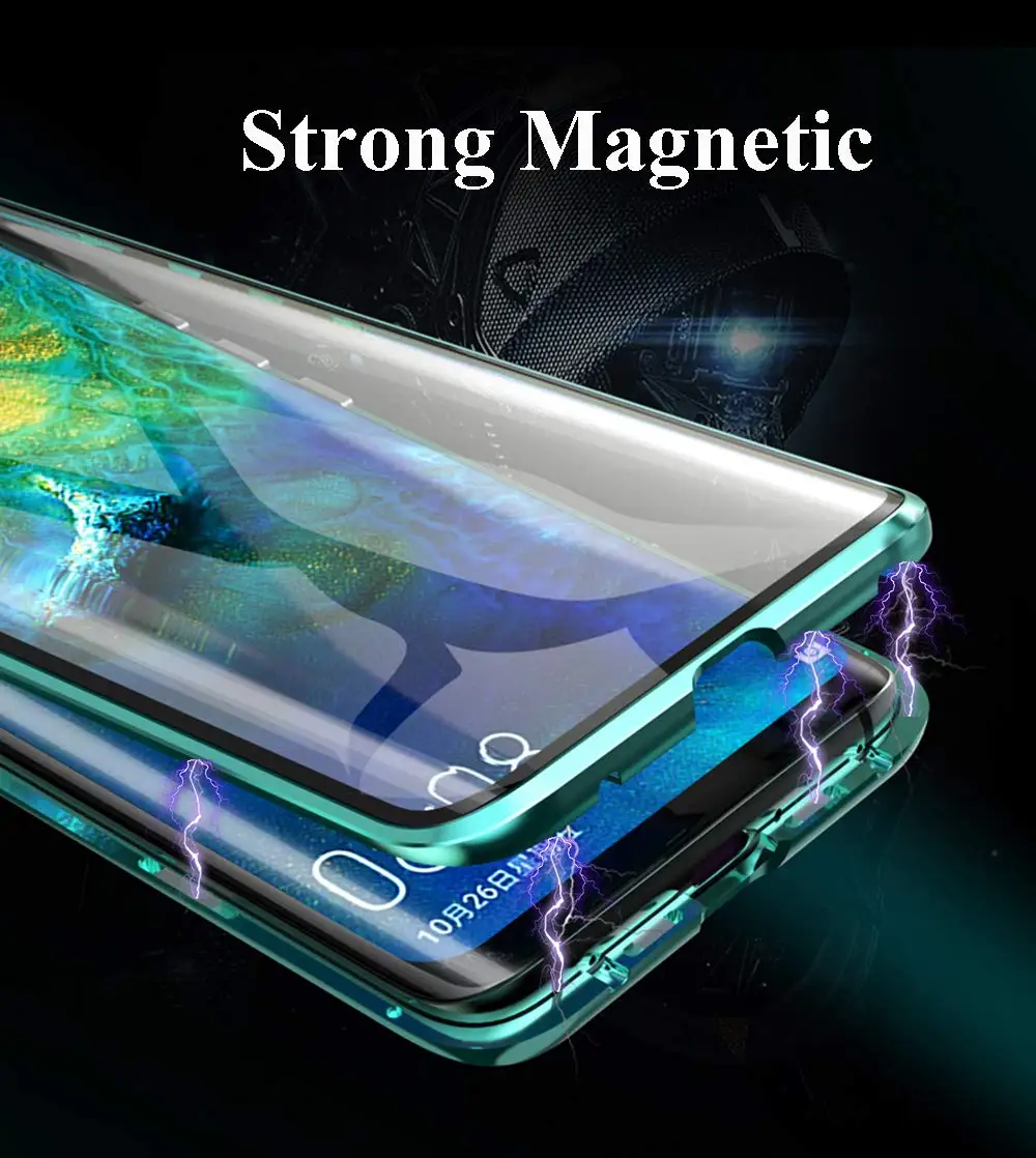 Чехлы с магнитной абсорбцией для Huawei Mate 10 10Pro 10 lite, задняя крышка для телефона, металлический стеклянный панель для Huawei Mate 10