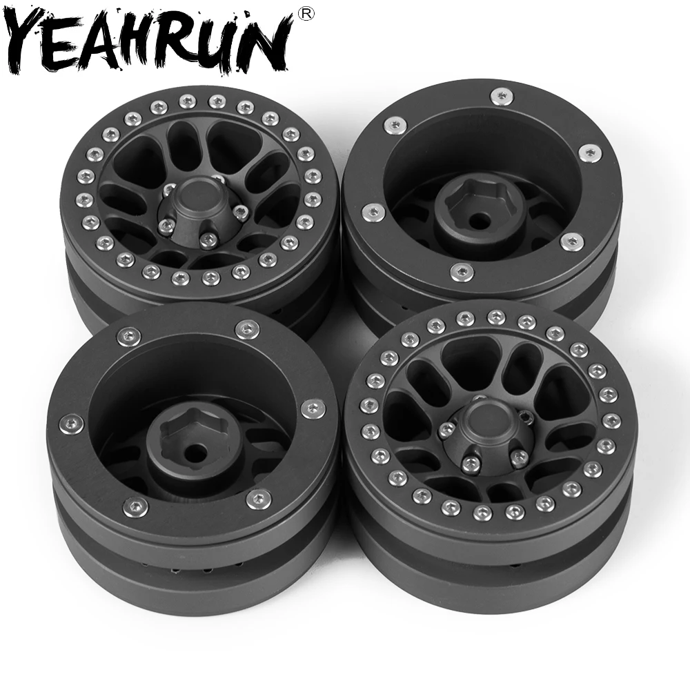 

YEAHRUN 4pcs/set 1.9 inch Alloy Metal Wheel Rim for Axial SCX10 D90 CC01 1/10 RC Crawler