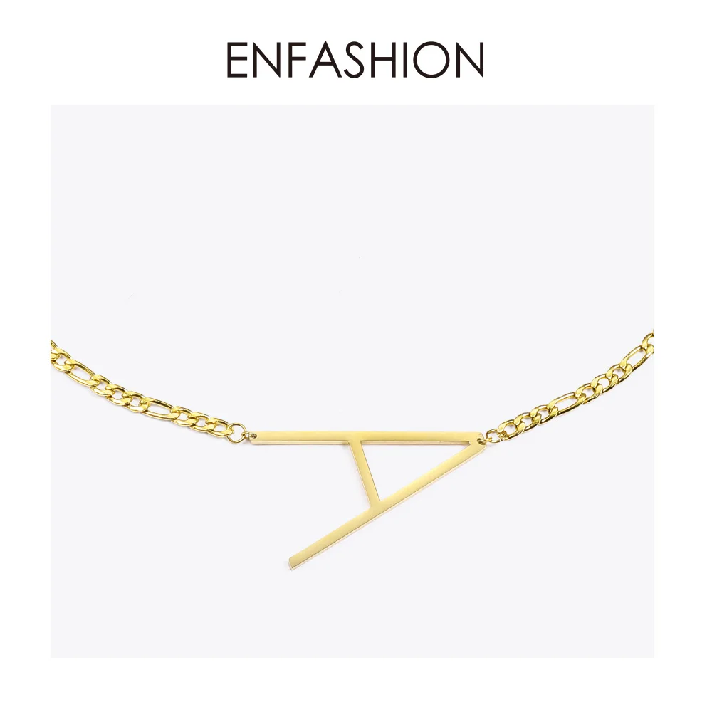 ENFASHION первоначальное ожерелье-ошейник с буквами женское золотое ожерелье из нержавеющей стали с подвеской в виде алфавита дамское модное ювелирное изделие P193042