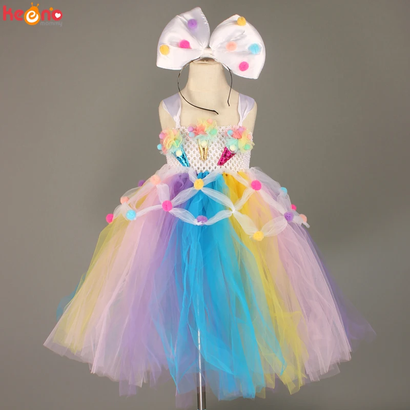 Яркое детское платье-пачка с бантиками для девочек; Детский костюм для дня рождения; костюм для фотосессии; нарядное платье для девочек