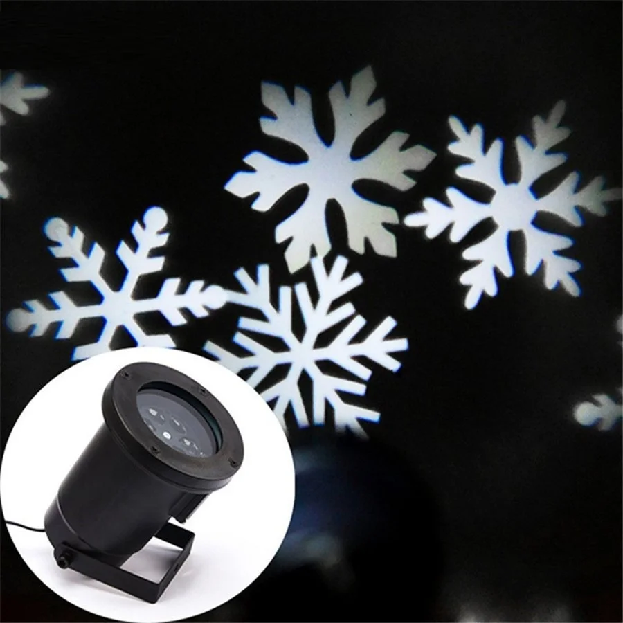 2 шт движущийся снег лазер Открытый водонепроницаемый проектор Зимний Снежинка прожектор светодиодный сценический свет для Рождества - Цвет: Белый