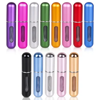 

5ml Mini Refillable Perfume Bottle With Spray Pump Portable Empty Cosmetic Containers Spray Atomizer Bottle Aluminum Travel Size