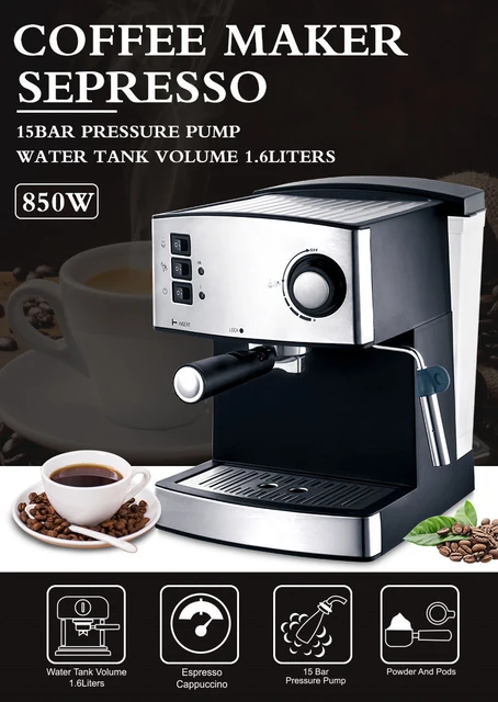 1.5L Concentrated Coffee Machine Italian Home Electric Coffee Machine High  -voltage Steam Foam Karbichino R.