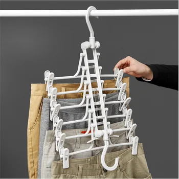 

8 in1 Plastic Magic Fpldable Hangers Clothes Space Saver Wonder Magic Folding Hanger Hook Hanger for Wardrobe Closet Clothes Hot