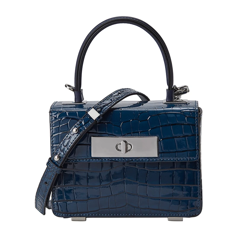 

Crocodile Pattern Box Bag Genuine Leather Women Bag\Handbag Fashion Printed Female Tote Cowhide Ladies' Shoulder Crossbody Bag