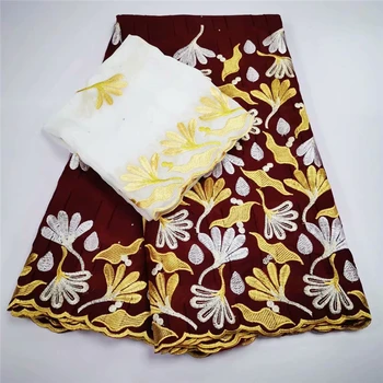 

Hot Selling 100% Cotton African Dry Lace Fabric Nigerian Lace Fabric 2020 High Quality Swiss Voile In Switzerland 5+2yards/set