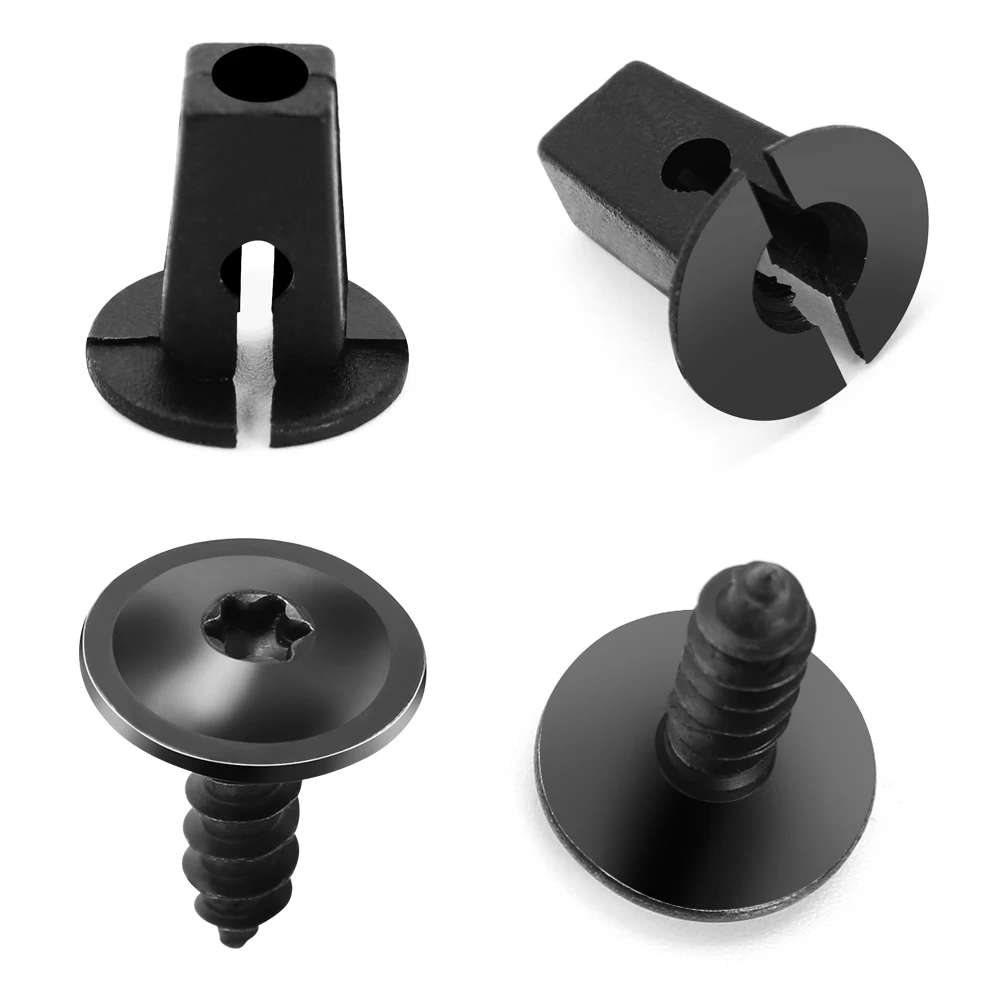 Lot De 50 Clips De Fixation Pour Garde-boue Renault - Plastique Noir, Compatible Clio, Scenic, Megane, Trafic