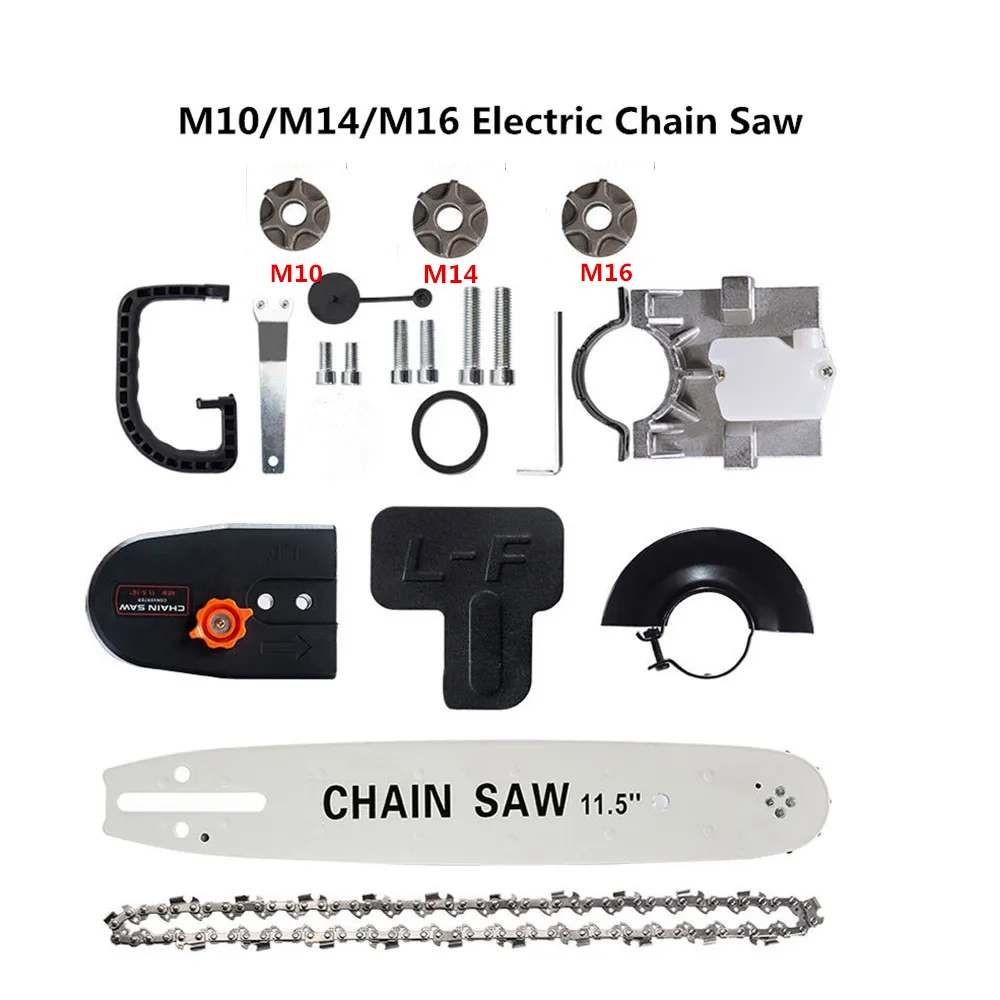 DIY электрические детали пилы 11,5 дюйма M10/M14/M16 кронштейн бензопилы изменен 100 125 150 Угловая шлифовальная машина в цепную пилу - Цвет: M10 M14 M16