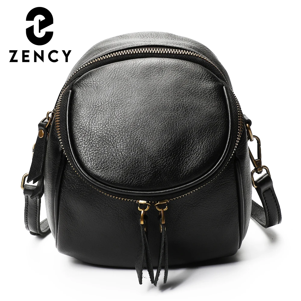 Zency верхний слой кожа женская коробка индивидуальная винтажная на плечо