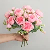 Belle Rose pivoine artificielle soie fleurs petit Bouquet blanc Vases pour la maison fête hiver mariage décoration pas cher fausse plante ► Photo 2/6
