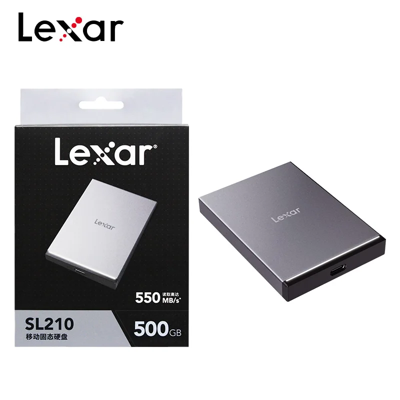Lexar-SL210 ޴ SSD USB 3.1  C Gen 2  500GB ׶Ʈ 2 ׶Ʈ ִ 550 ްƮ/ PC  ָ Ʈ ̺ б