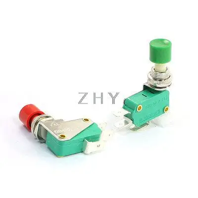 

2pcs Panel Mounted NO+NC 3 Terminals Red Green Micro Switch 16A 125/250VAC