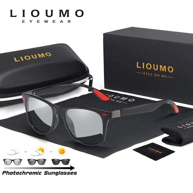 

LIOUMO Classic Square Sunglasses For Men Polarized Glasses Women Photochromic Goggle Driving Anti-Glare lentes de sol hombre