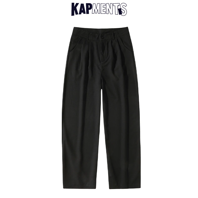 KAPMENTS Men Overalls Wide Legs Streetwear Baggy Pants 2023 Spring Mens Black Harajuku Sweatpants Male Casual Harem Joggers 5XL 5