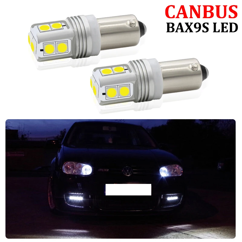 2 шт. CANBUS безошибочная BAX9S H6W боковая светодиодный ная лампа для Volkswagen VW Golf R32 MK4 MK5