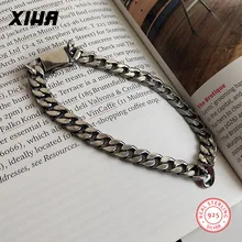 925 пробы, серебряный, винтажный, панцирная, кубинская цепочка, женские браслеты и браслет для женщин и мужчин, роскошный, персонализированный, богемный, ювелирный браслет