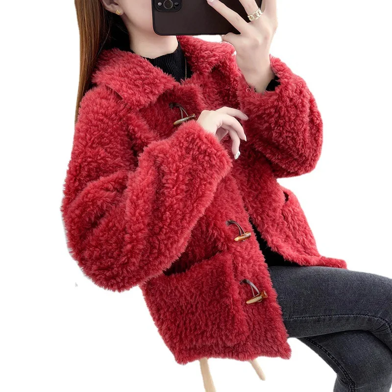 Женская куртка новинка 2021 теплое плюшевое повседневное Свободное пальто с