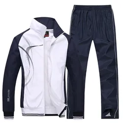Vêtements de sport pour hommes, nouvelle collection printemps automne, survêtement 2 pièces, ensemble de sport, veste + pantalon, à la mode, imprimé, taille L 5XL 