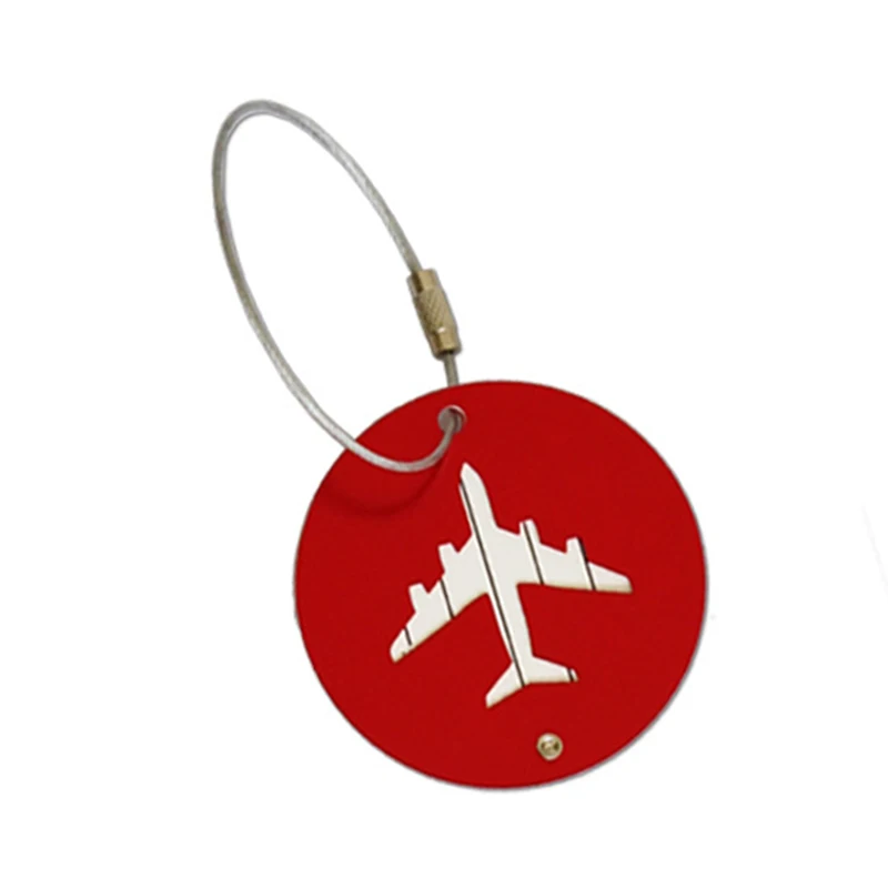 

Red New Luggage Tag Travel Accessories Aircraft Round Shape Portable Secure Travel Suitcase Label Best Love
