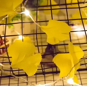 

LED leaf string light decoration holiday coloured light battery string 1.5m 10led