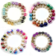 Смешанные 50 пар, серьги-гвоздики в виде цветочной звезды с шармом из стекла для женщин, Двухсторонние серьги, модные ювелирные изделия