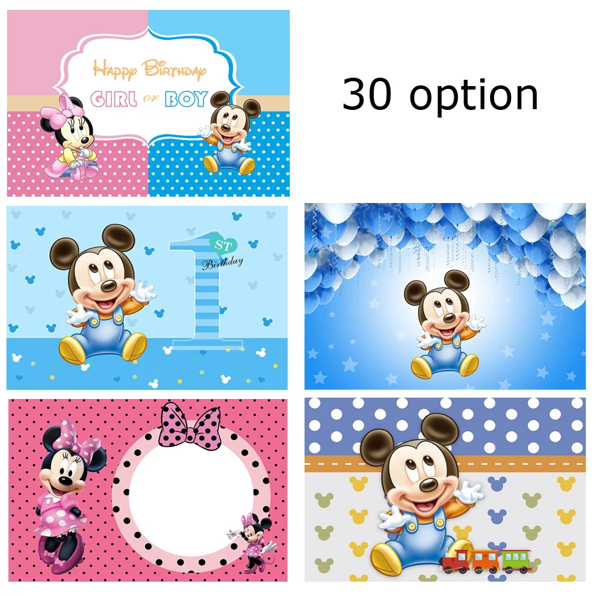 

Cartoon Minnie Mickey Backdrop for Photography Boys and Girls Birthday Party Photo Background for Children Backdrops Studio