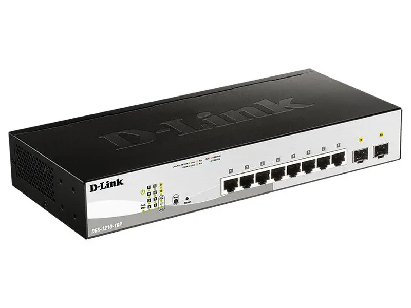 D-Link switch dgs-1210-10p/F1A 8G 2sfp 8poe 65W customizable | Компьютеры и офис