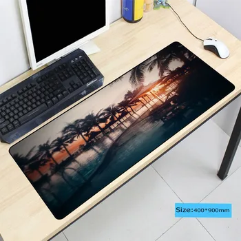 

Pool Water Beach Ocean Palm Trees Sunset Print Large Lock Edge Mousemat Computer Gift Mousepad Gaming Speed Mice Mat