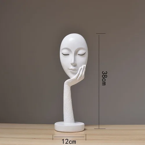 Смола искусство абстрактная маска для лица миниатюрные скульптуры украшения для офиса дома аксессуары для художественных работ A - Цвет: White mask L e