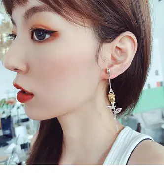 

New AMBUSH INS YOUNG Pin Rose Earring Gold Earrings Simple Temperament Female Goddess Earrings Hip Hop Jewelry For Women Gifts