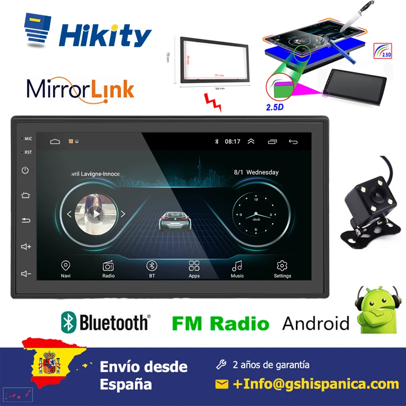  Hikity Android 6.0 Car Radio 2 Din with Bluetooth WIFI GPS FM Radio Receiver Rear Camera Car Stereo