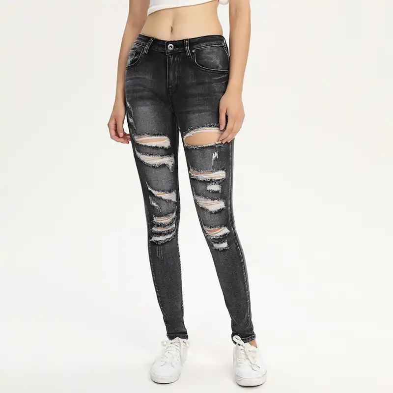 plus size black skinny jeans with rips