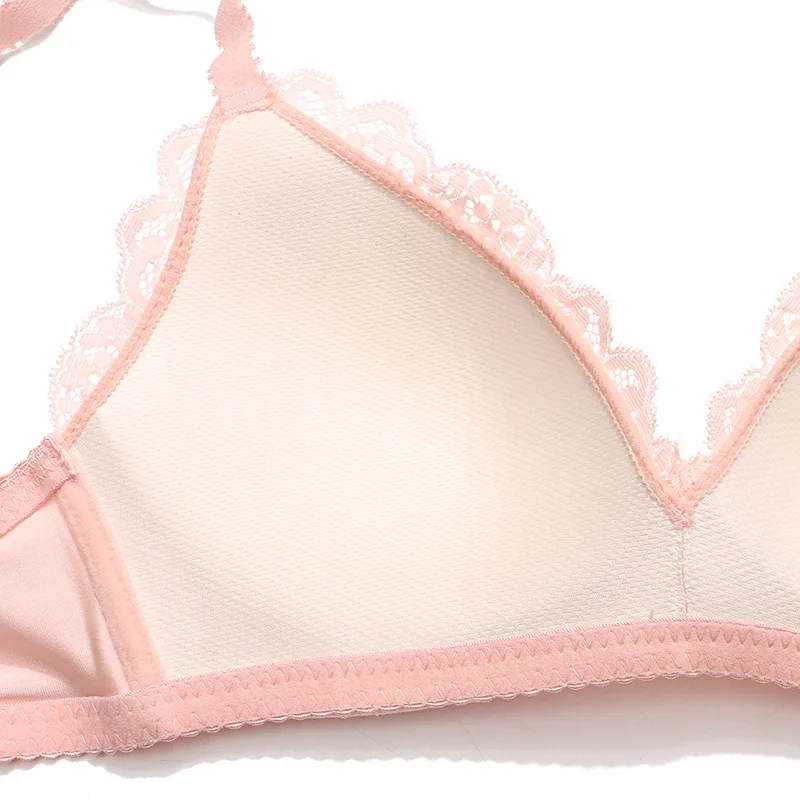 Sexy Sweet Lace Wireless Women‘s Bras Soft Underwear Gather Push Up Brassiere Hollow Out Female Seamless Bralette Big Lingerie 6