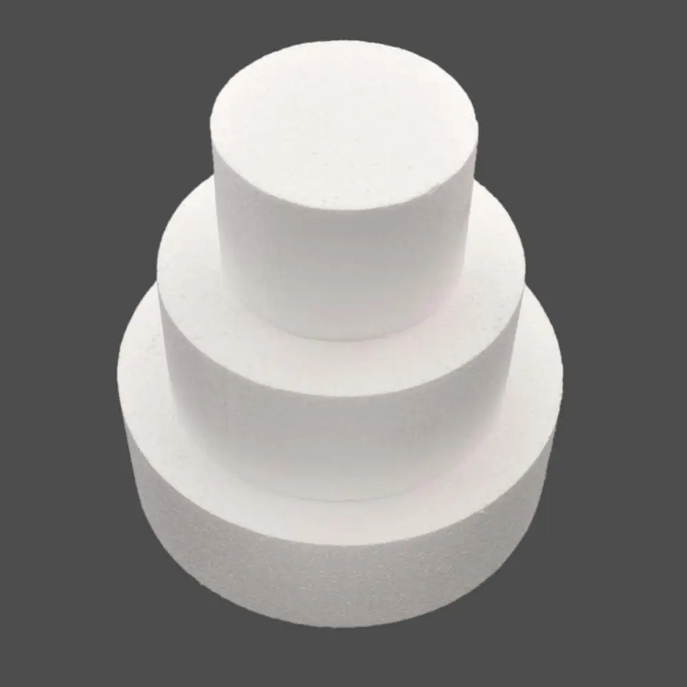 4/6/8inch Round Styrofoam Foam Cake Flower Dummy Sugarcraft Decor Practice Model 