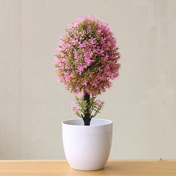 

Green pink Artificial Flowers Autumn Decoration Fake Flowers Simulation Potted Plants Home Decorations Ornaments Desk Decor