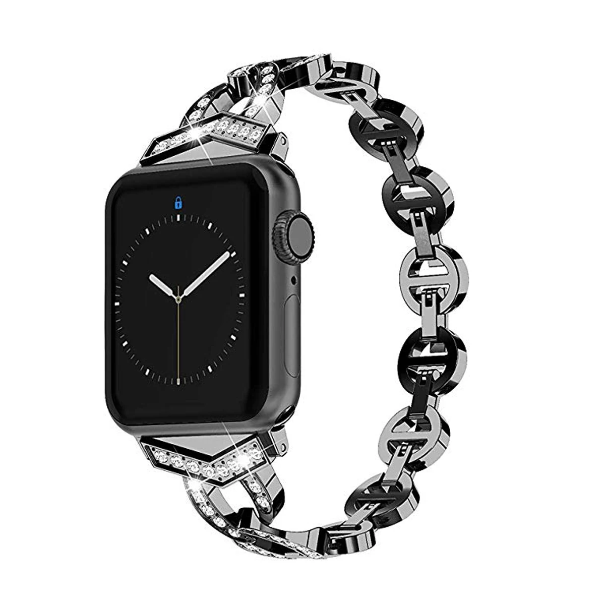 Роскошный Алмазный ремешок для Apple Watch, 38 мм, 42 мм, Женский металлический ремешок из нержавеющей стали, для iWatch, полосы 40 мм, 44 мм, серия 5, 4, 3, 2, 1