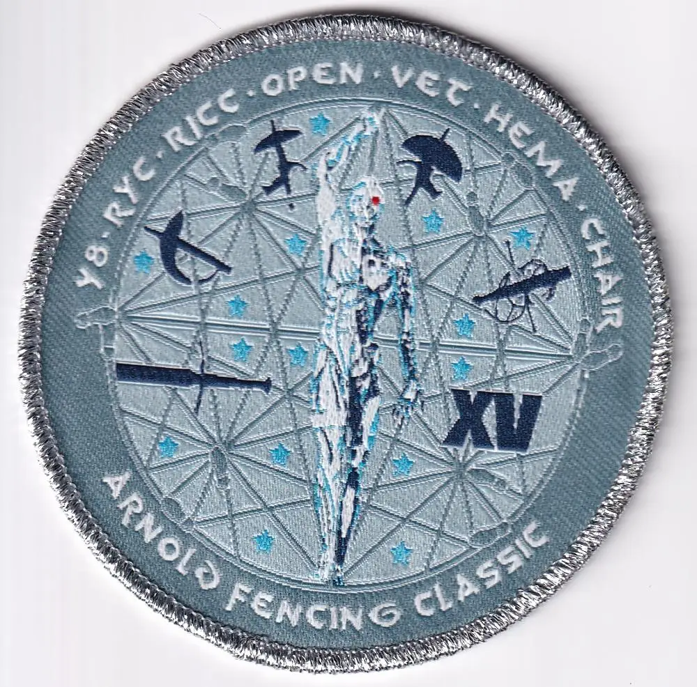 

Custom display of woven label patch: ARNOLO FENCING CLASSIC